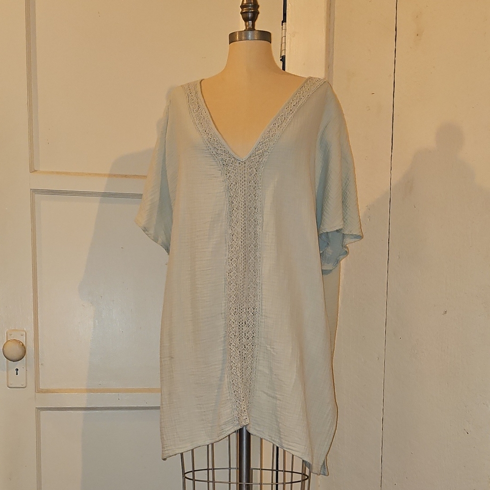 Kona Sol Light Gray V-Neck Coverup